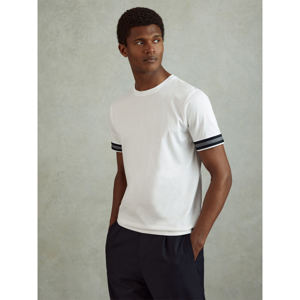 REISS DUNE Mercerised Cotton Striped Short Sleeve T Shirt